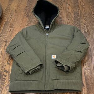 Kids Green Hooded Carhartt Jacket